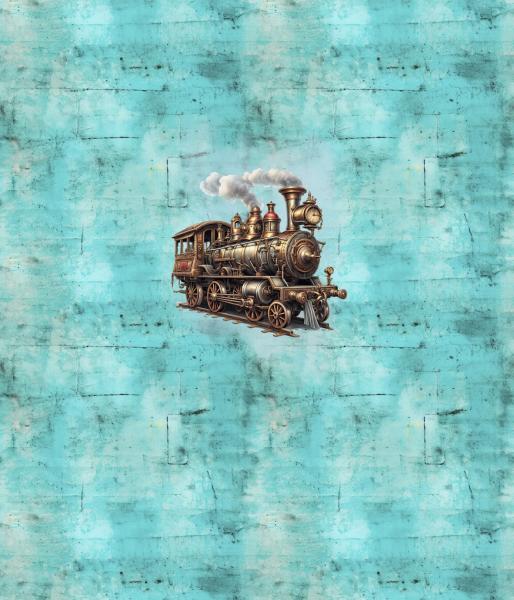 Steampunk - Panelbild Zug 70cm - BIO Jersey