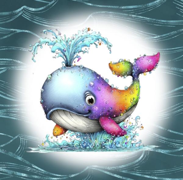 Summer - Panelbild Wal 70cm - BIO Jersey