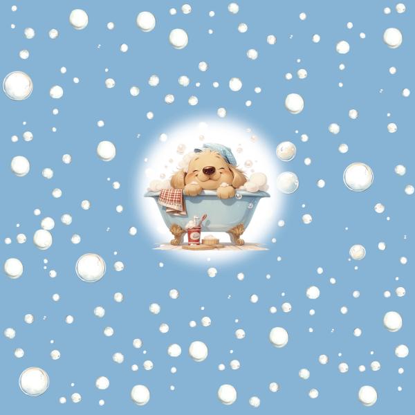 Badespaß - Panelbild Hund - BIO Jersey