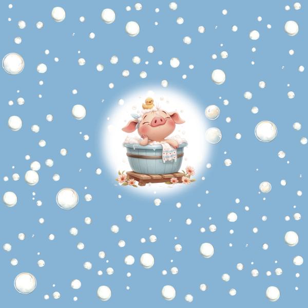 Badespaß - Panelbild Schwein - BIO Jersey