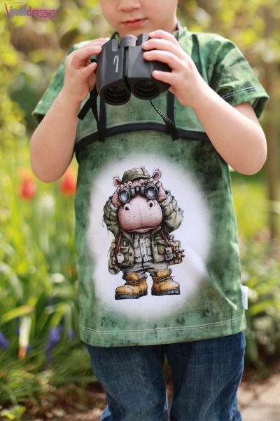 Explorer - Panelbild Nilpferd 70cm - BIO Jersey