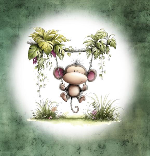Explorer - Panelbild Affe 70cm - BIO Jersey