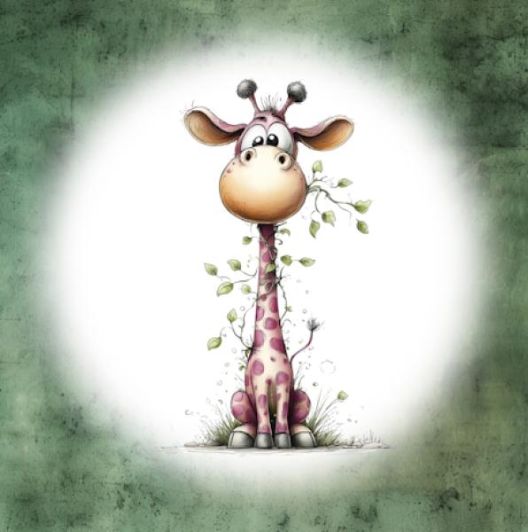 Explorer - Panelbild Giraffe 70cm - BIO Jersey