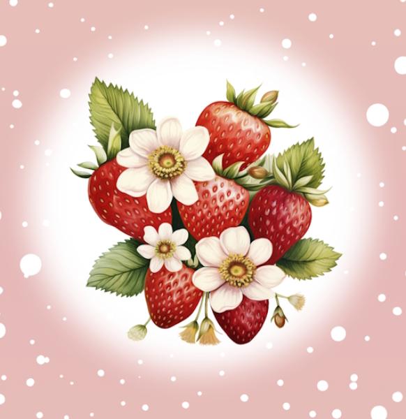 Fruits - Panelbild Erdbeeren 70cm - BIO Jersey