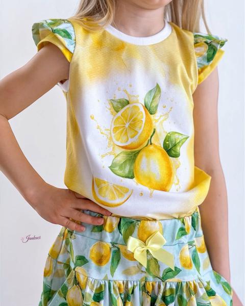 Fruits - Panelbild Zitronen 70cm - BIO Jersey