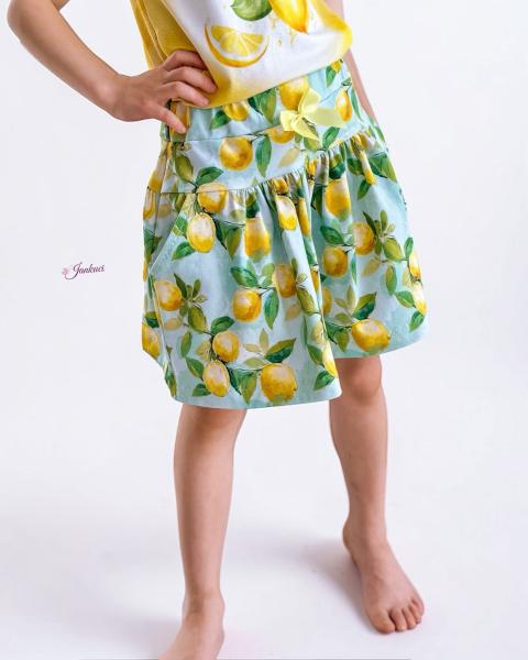 VORBESTELLUNG - Fruits - Allover Zitronen - Überbreite BIO Jersey