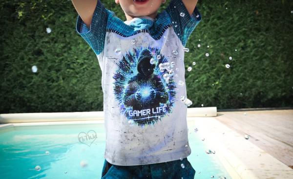 Gaming - Panelbild Gamer Life grau 70cm - BIO Jersey