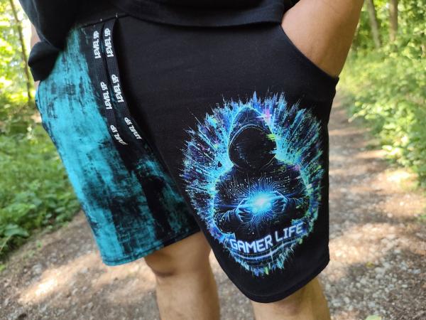 Gaming - Panelbild Gamer Life schwarz 70cm - BIO Jersey