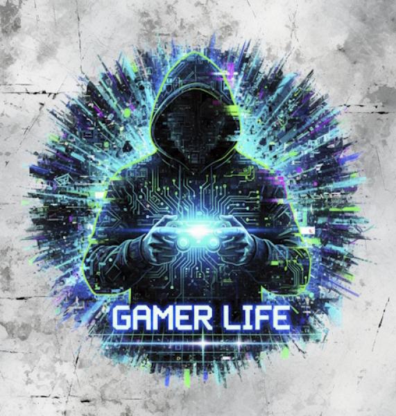Gaming - Panelbild Gamer Life grau 70cm - BIO Jersey