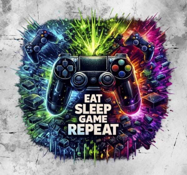 Gaming - Panelbild Repeat grau 70cm - BIO Jersey