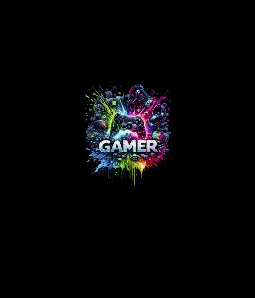 Gaming - Panelbild Gamer schwarz 70cm - BIO Jersey