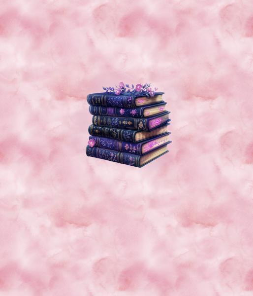 Fantasie - Panelbild Bücher rosa 70cm - BIO Jersey