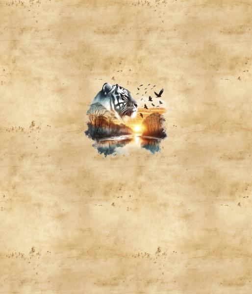 Sunset - Panelbild Tiger sand 70cm - BIO French Terry