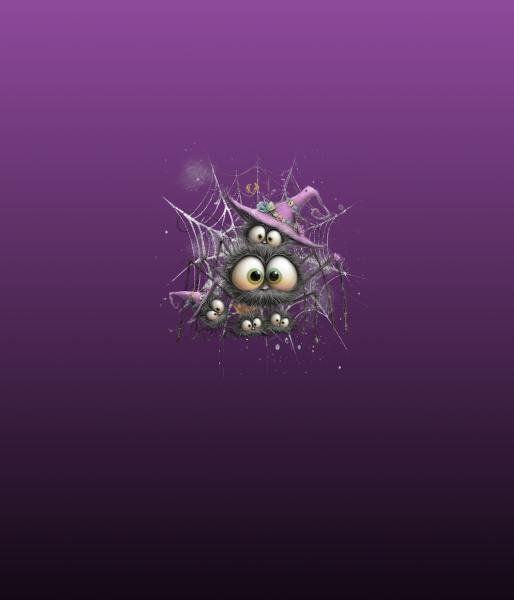 HalloAutumn Panel Spinne lila – BIO French Terry