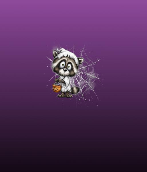 HalloAutumn Panel Waschbär lila – BIO French Terry
