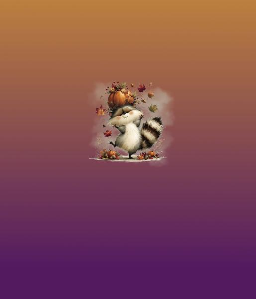 HalloAutumn Panel Herbstwaschbär orange-lila – BIO French Terry