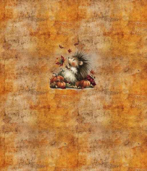 HalloAutumn Panel Igel orange – BIO French Terry
