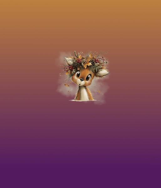 HalloAutumn Panel Reh orange-lila – BIO French Terry