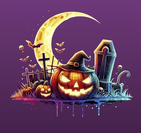 HalloAutumn Panel Kürbis lila – BIO French Terry