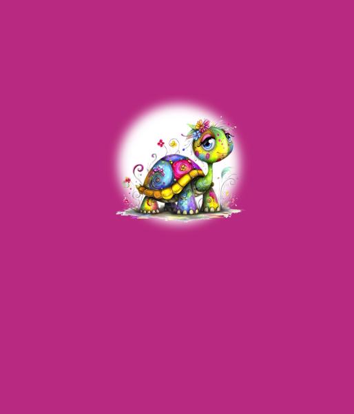 Rainbow - Panelbild Schildkröte 70cm - BIO French Terry
