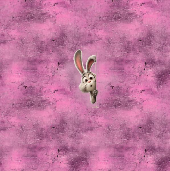 Guck Guck 2026 - Panelbild Hase rosa - BIO French Terry