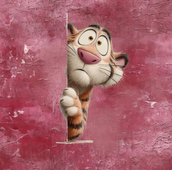 Guck Guck 2026 - Panelbild Tiger rot - BIO French Terry