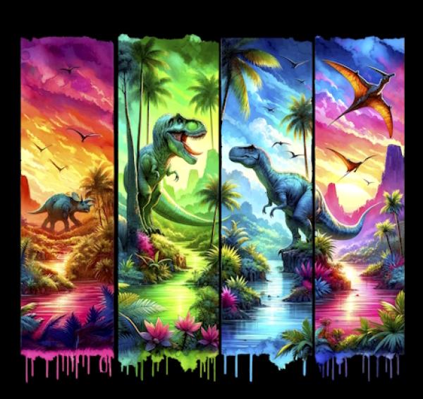 Print - Panelbild Dinos 70cm - BIO French Terry
