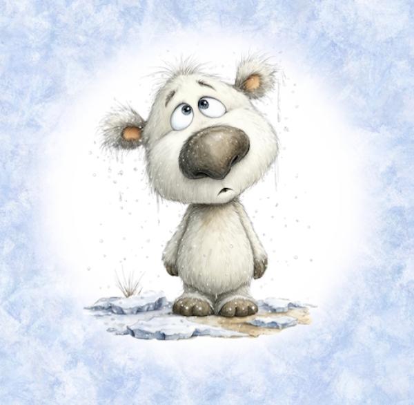 Winter Panel Eisbär - BIO French Terry