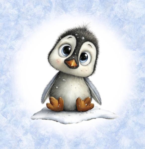 Winter Panel Pinguin - BIO French Terry