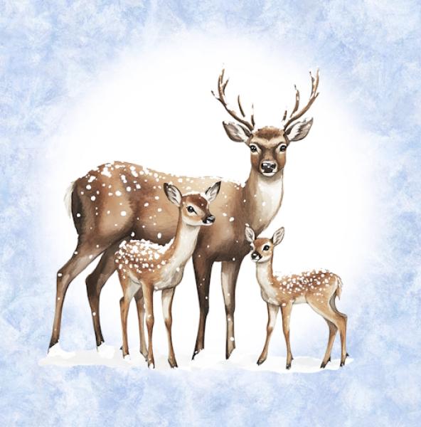 Winter Panel Rehe - BIO French Terry