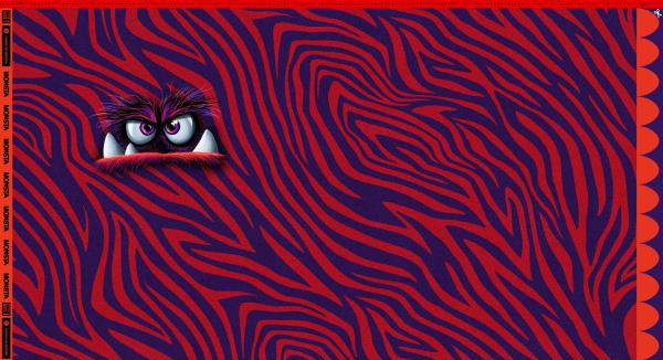 VORBESTELLUNG - Panel Monsta rot by Thorsten Berger - French Terry, Swafing