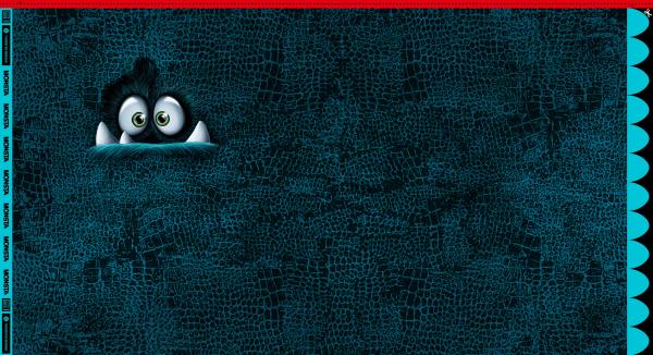 VORBESTELLUNG - Panel Monsta petrol by Thorsten Berger - French Terry, Swafing