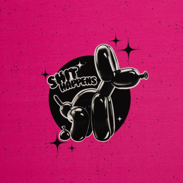 VORBESTELLUNG - Panel Shit Happens pink by Thorsten Berger - French Terry, Swafing