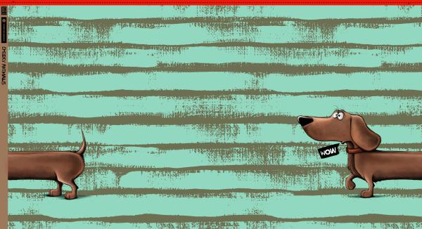 VORBESTELLUNG - Panel Dachshund Berny mint by Thorsten Berger - French Terry, Swafing