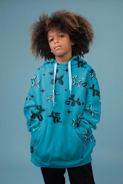 VORBESTELLUNG - Allover Shit Happens türkis by Thorsten Berger - French Terry, Swafing