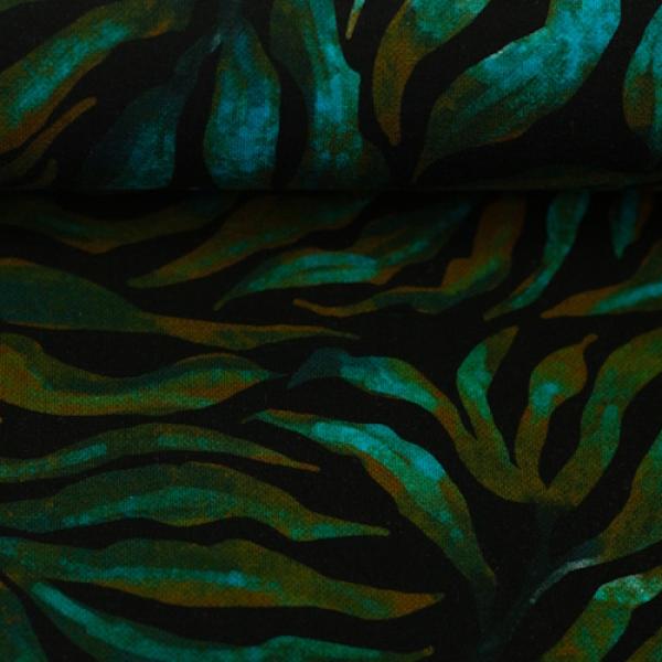 Luminoso by Bienvenido Colorido - Petrol/Schwarz - Jersey, Swafing