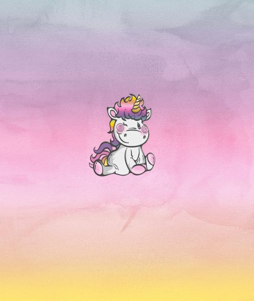 Panelbild Einhorn sitzend - BIO Jersey