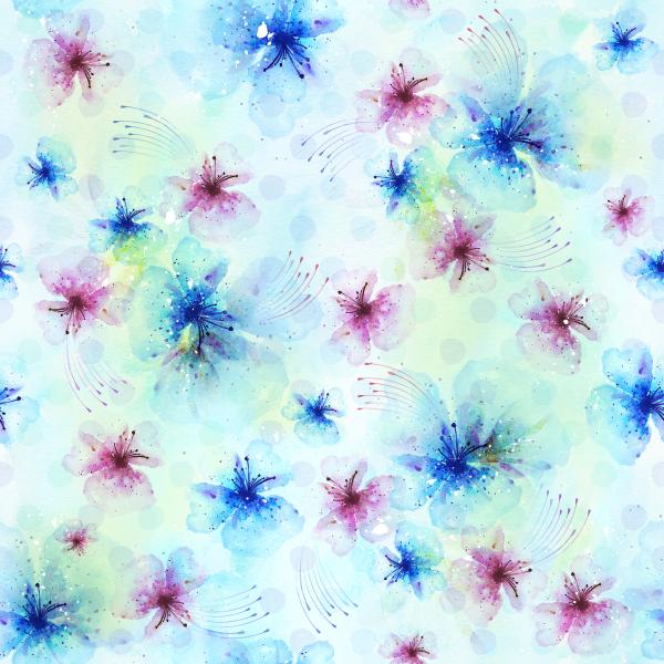 Rest 0.5m - Hello Summer Blüten bunt - BIO Jersey