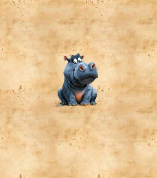 Schrullige Safari - Nilpferd - BIO French Terry