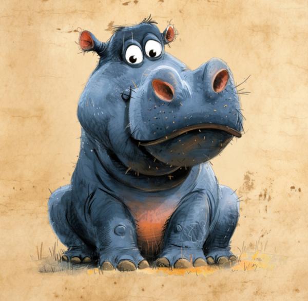 Schrullige Safari - Nilpferd - BIO French Terry