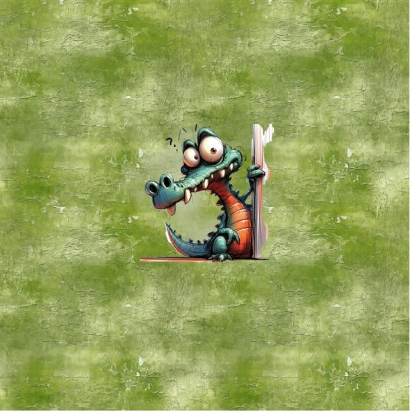 Guck Guck Krokodil Panel – BIO French Terry