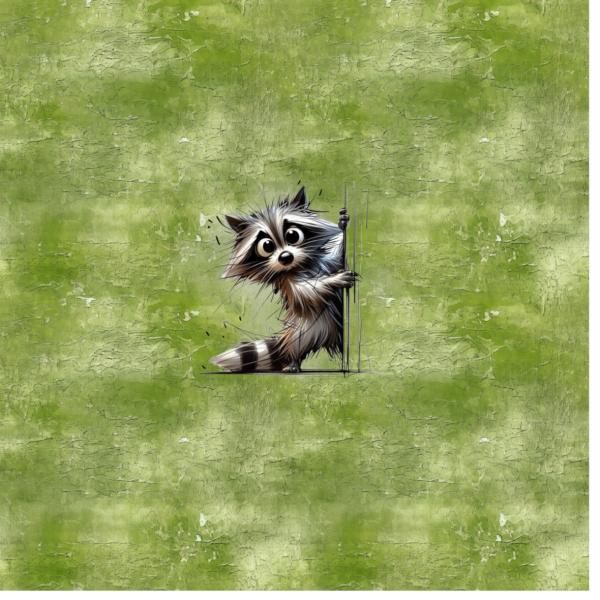 Guck Guck Waschbär Panel – BIO French Terry