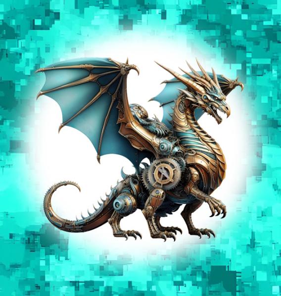 Steampunk - Drache 70cm - BIO Jersey