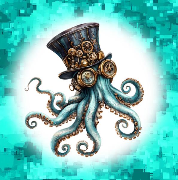 Steampunk - Oktopus 70cm - BIO Jersey