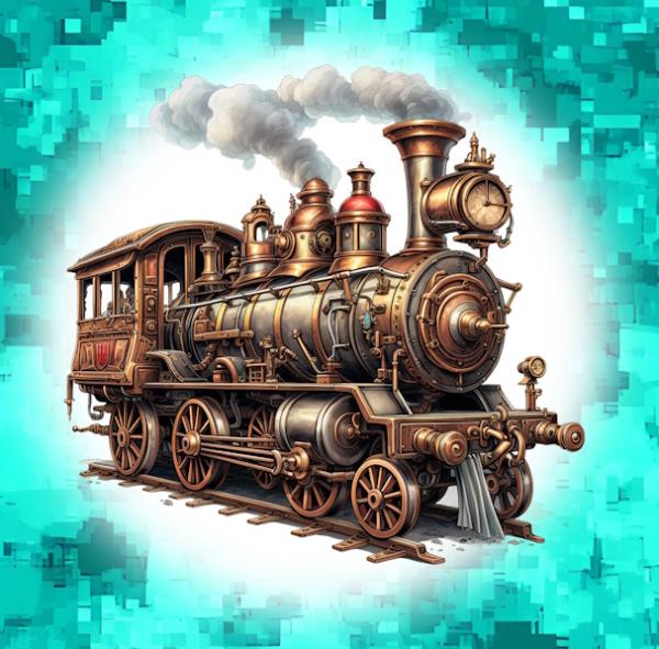 Steampunk - Eisenbahn 70cm - BIO Jersey