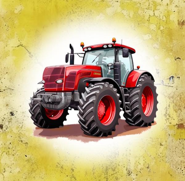 Kleine Farm - Traktor rot - BIO Jersey