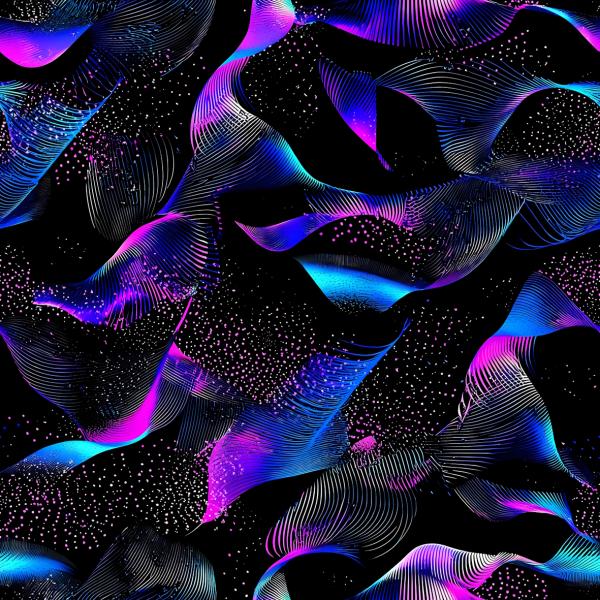 Neon - Abstrakt - Überbreite BIO French Terry