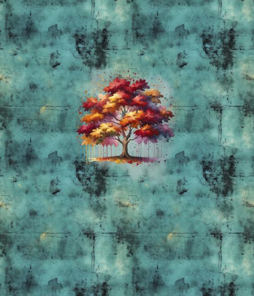 Hello Autumn - Panelbild Baum 70cm - BIO French Terry