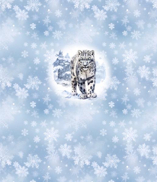 Hello Winter - Schneeleopard 70cm - BIO French Terry