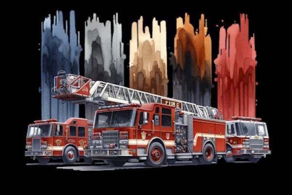 Print - Feuerwehr 70cm - BIO French Terry